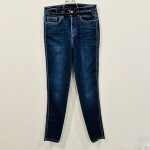 Flying Monkey High Waisted Jeans‎ Dark Wash Trendy Fashion Basic Denim Size 27